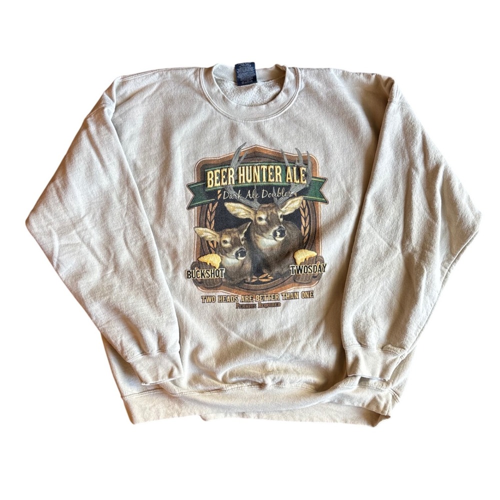 Vintage Beer Hunter Ale Deer Natue Crewneck Size XL